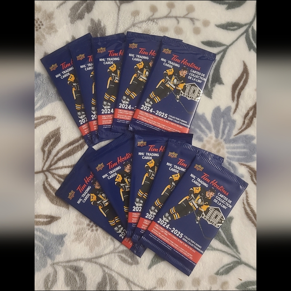 10x Tim Hortons Upper Deck NHL Trading Cards 2024-2025 10th Edition Sealed Packs
